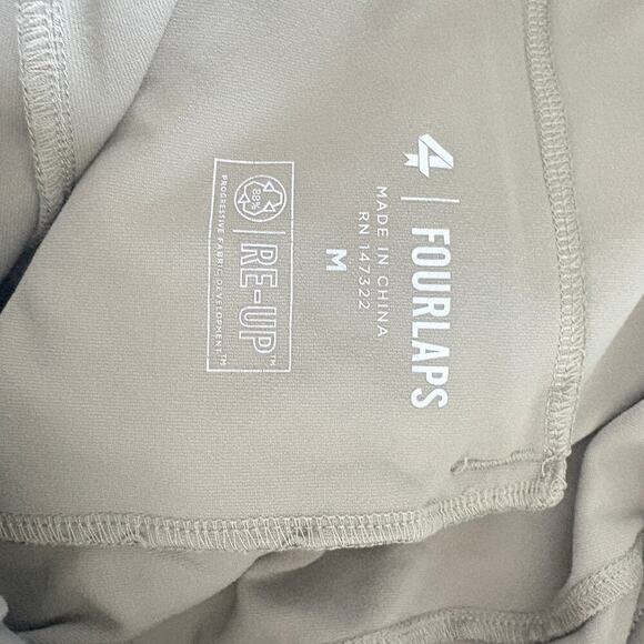 Fourlaps khaki performance stretch shorts mens M recycled nylon activewear - Picture 6 of 7